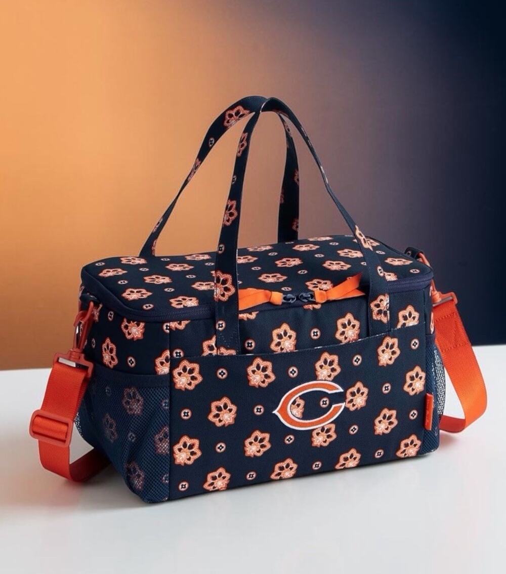 Vera Bradley Cooler NFL Chicago Bears Bandana Print Tote Bag 21-can Tailgate NWT